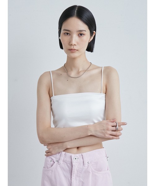 MIESROHE(ミースロエ)の「サテンベアトップ(Tシャツ/カットソー・レディース・ブラック/ホワイト・0/1)」の6枚目の写真