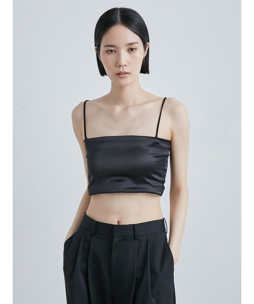 MIESROHE(ミースロエ)の「サテンベアトップ(Tシャツ/カットソー・レディース・ブラック/ホワイト・0/1)」の9枚目の写真