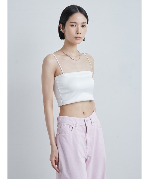 MIESROHE(ミースロエ)の「サテンベアトップ(Tシャツ/カットソー・レディース・ブラック/ホワイト・0/1)」の12枚目の写真