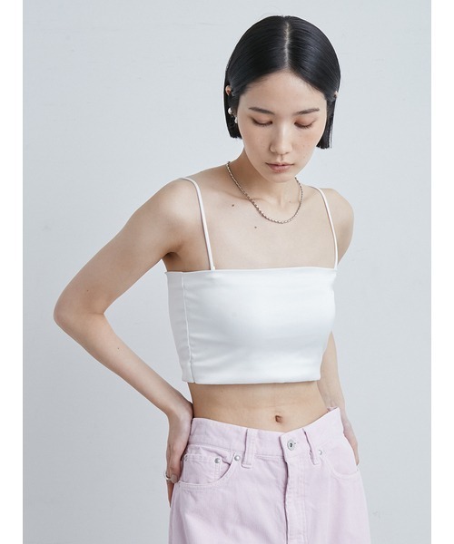 MIESROHE(ミースロエ)の「サテンベアトップ(Tシャツ/カットソー・レディース・ブラック/ホワイト・0/1)」の13枚目の写真