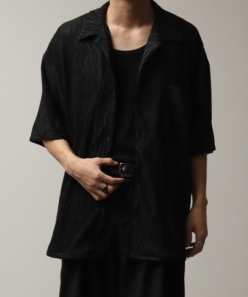 楊柳-ハーフスリーブ オープンカラーシャツ（シャツ/ブラウス）｜Art