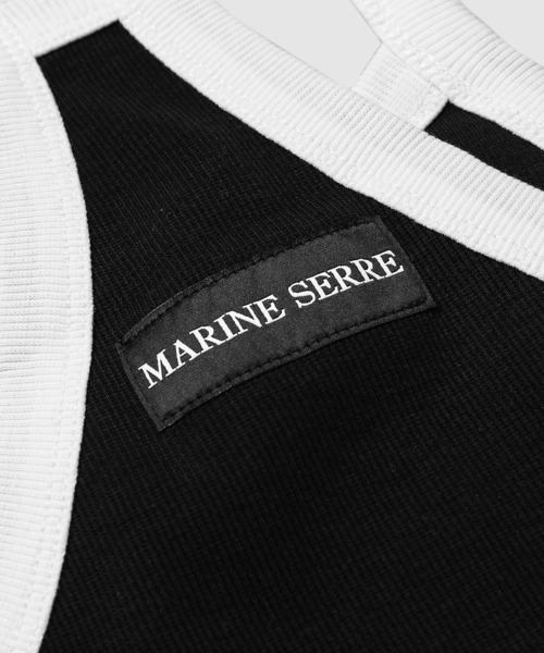 MARINE SERRE（マリーン・セル）の「MOON LOGO RIBBED JERSEY TANK TOP（タンクトップ・レディース・ブラック・S/M）」の3枚目の写真