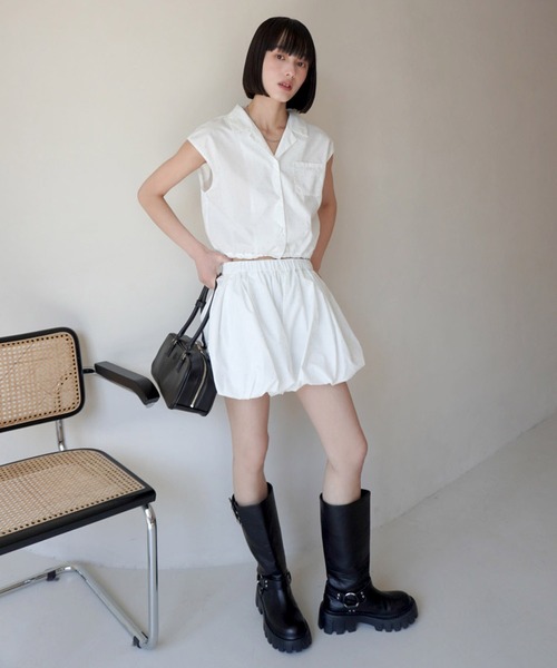 エイミーイストワール eimy istoire ビジュートリムシャツSET UP （WHITE） エイミーイストワール eimy istoire ビジュートリムシャツSET UP