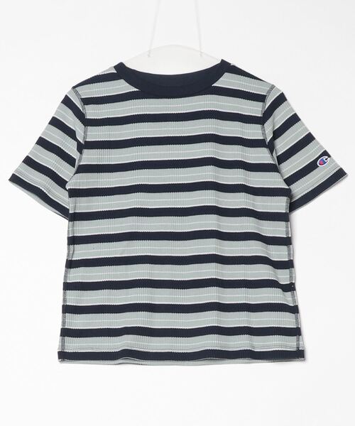 Champion(チャンピオン)の「チャンピオン BORDER SHORT SLEEVE T-SHIRT_(Tシャツ/カットソー・レディース・ダークグリーン/ホワイト×グレー/ネイビー・M/L)」の2枚目の写真