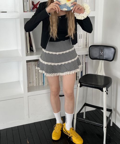 SOLLON.(ソルロン)の「check lace mini skirt(スカート・レディース・レッド/ブラック・FREE)」の18枚目の写真