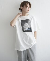 フォトプリントカラーロゴオーバーTシャツ