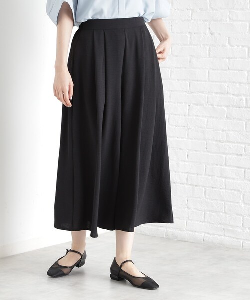 THE SHOP TK (ザ ショップ ティーケー )の「◆フレアスカーチョ【防シワ/接触冷感/洗濯機OK/セットアップ可】(その他パンツ・レディース・ベージュ/ブラック/ブルー・13/12/11)」の2枚目の写真