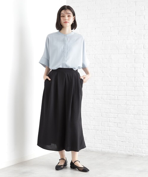 THE SHOP TK (ザ ショップ ティーケー )の「◆フレアスカーチョ【防シワ/接触冷感/洗濯機OK/セットアップ可】(その他パンツ・レディース・ベージュ/ブラック/ブルー・13/12/11)」の6枚目の写真
