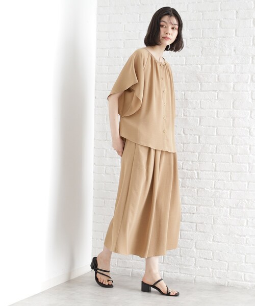 THE SHOP TK (ザ ショップ ティーケー )の「◆フレアスカーチョ【防シワ/接触冷感/洗濯機OK/セットアップ可】(その他パンツ・レディース・ベージュ/ブラック/ブルー・13/12/11)」の10枚目の写真