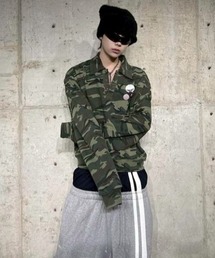 ROARINGRAD（ロアリングラド）の「【roaringrad】PK SWEAT SHIRT PIGMENT CAMOUFLAGE / 【ロアリングラド】カモフラージュ長袖スウェットポロシャツ（スウェット）」