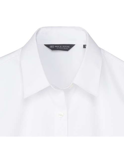 TOKYO SHIRTS(トウキョウシャツ)の「【透け防止】 形態安定ノーアイロン レギュラー 7分袖ビジネスワイシャツ 白無地(ビジネスシャツ・レディース・ホワイト・XS/S/M/L/LL/XL)」の3枚目の写真