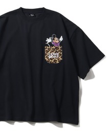 【Disney/ディズニー】×【LOVE BOAT/ラブボート】キャラクターロゴ ポケット付き 半袖クルーネックTシャツ