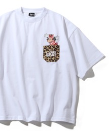 【Disney/ディズニー】×【LOVE BOAT/ラブボート】キャラクターロゴ ポケット付き 半袖クルーネックTシャツ