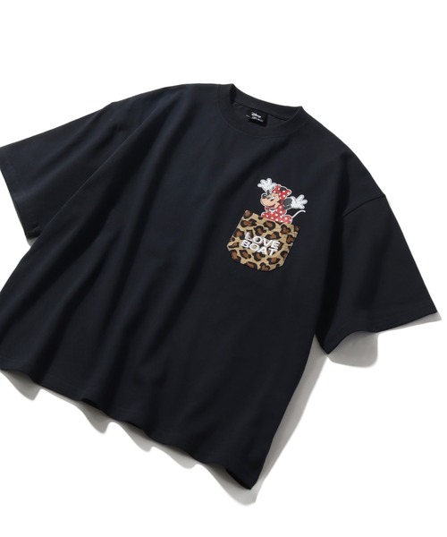 LOVE BOAT（ラブ・ボート）の「【Disney/ディズニー】×【LOVE BOAT/ラブボート】キャラクターロゴ ポケット付き 半袖クルーネックＴシャツ（Tシャツ/カットソー・メンズ・ホワイト系その他2/ブラック系その他2/ホワイト系その他/ブラック系その他・S/M/L）」の12枚目の写真