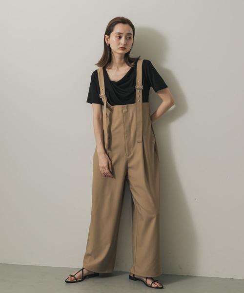 SENSE OF PLACE by URBAN RESEARCH（センスオブプレイスバイアーバンリサーチ）の「ウエストタックサロペットパンツ（サロペット/オーバーオール・レディース・ネイビー/ベージュ/ライトインディゴブルー・ONE）」の14枚目の写真