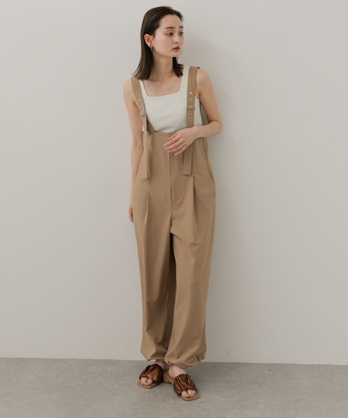 SENSE OF PLACE by URBAN RESEARCH（センスオブプレイスバイアーバンリサーチ）の「ウエストタックサロペットパンツ（サロペット/オーバーオール・レディース・ネイビー/ベージュ/ライトインディゴブルー・ONE）」の19枚目の写真