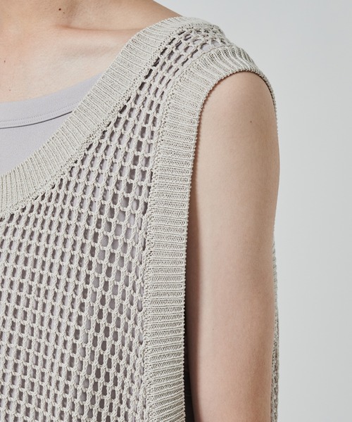 SHAREEF（シャリーフ）の「【SHAREEF】MESH LAYERED TANK TOP（タンクトップ・メンズ・ブラック/ホワイト・FREE）」の12枚目の写真