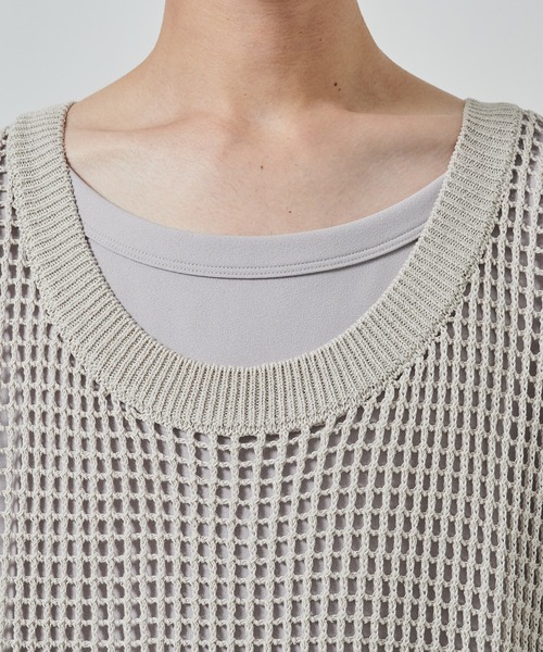 SHAREEF（シャリーフ）の「【SHAREEF】MESH LAYERED TANK TOP（タンクトップ・メンズ・ブラック/ホワイト・FREE）」の8枚目の写真