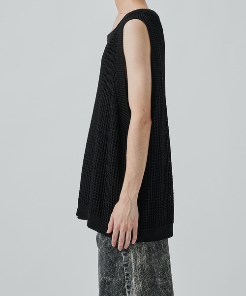 SHAREEF（シャリーフ）の「【SHAREEF】MESH LAYERED TANK TOP（タンクトップ・メンズ・ブラック/ホワイト・FREE）」の14枚目の写真