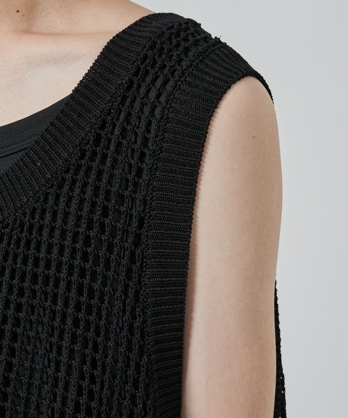 SHAREEF（シャリーフ）の「【SHAREEF】MESH LAYERED TANK TOP（タンクトップ・メンズ・ブラック/ホワイト・FREE）」の19枚目の写真