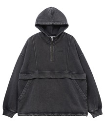 Wave girl フード付きパーカー　ブラック Hatsunex “MITERU” Zip upパーカー（モノクロブラック） | HATSUN