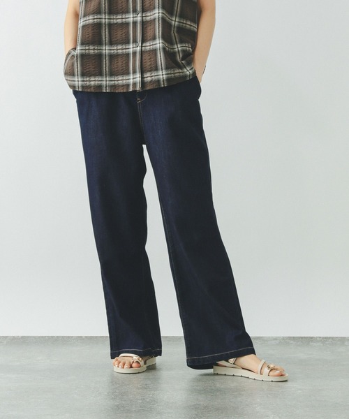 GLOBAL WORK 冷感デニムイージーパンツ【完売品】新品タグ付 ◼︎新品◼︎GLOBAL WORK◼︎冷感デニムイージーパンツ M 青