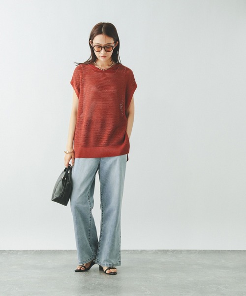 GLOBAL WORK（グローバルワーク）の「冷感デニムイージーパンツ/494053（デニムパンツ・レディース・ネイビー/ライトブルー/ブルー・SMALL/MEDIUM/LARGE）」の16枚目の写真