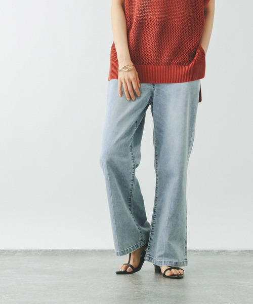 GLOBAL WORK（グローバルワーク）の「冷感デニムイージーパンツ/494053（デニムパンツ・レディース・ネイビー/ライトブルー/ブルー・SMALL/MEDIUM/LARGE）」の19枚目の写真