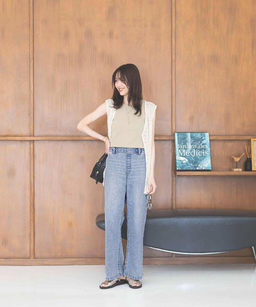 GLOBAL WORK 冷感デニムイージーパンツ【完売品】新品タグ付 GLOBAL WORK ジーンズ デニム デニムパンツ 冷感デニムイージー