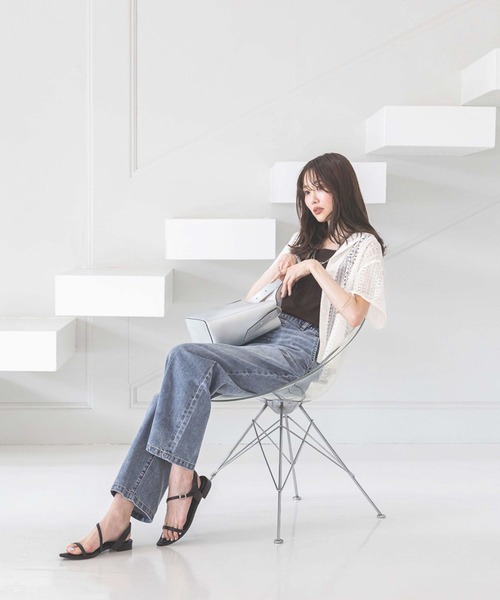 GLOBAL WORK（グローバルワーク）の「冷感デニムイージーパンツ/494053（デニムパンツ・レディース・ネイビー/ライトブルー/ブルー・SMALL/MEDIUM/LARGE）」の9枚目の写真