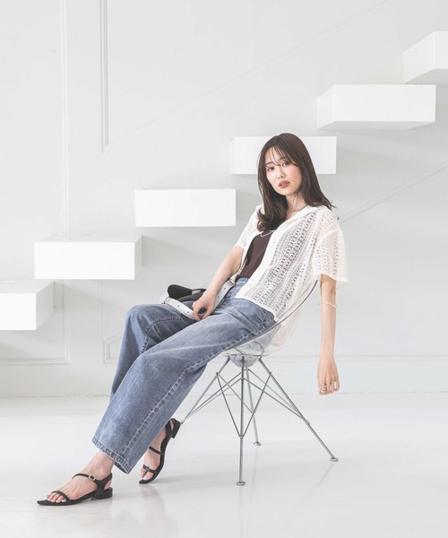 GLOBAL WORK（グローバルワーク）の「冷感デニムイージーパンツ/494053（デニムパンツ・レディース・ネイビー/ライトブルー/ブルー・SMALL/MEDIUM/LARGE）」の10枚目の写真