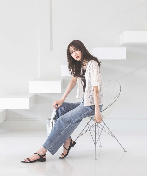 GLOBAL WORK（グローバルワーク）の「冷感デニムイージーパンツ/494053（デニムパンツ・レディース・ネイビー/ライトブルー/ブルー・SMALL/MEDIUM/LARGE）」の12枚目の写真