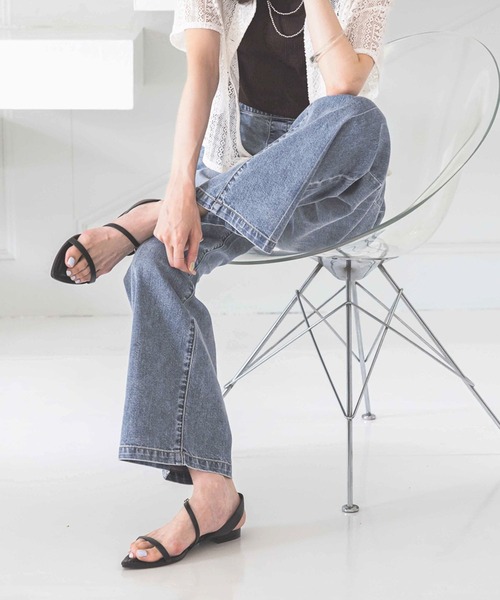 GLOBAL WORK（グローバルワーク）の「冷感デニムイージーパンツ/494053（デニムパンツ・レディース・ネイビー/ライトブルー/ブルー・SMALL/MEDIUM/LARGE）」の13枚目の写真