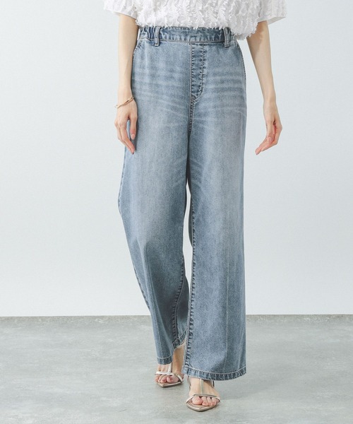 GLOBAL WORK（グローバルワーク）の「冷感デニムイージーパンツ/494053（デニムパンツ・レディース・ネイビー/ライトブルー/ブルー・SMALL/MEDIUM/LARGE）」の22枚目の写真