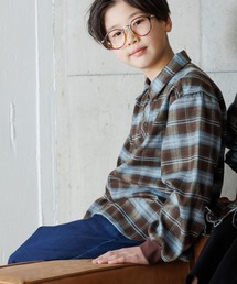 MAKE YOUR DAY | 無地とチェックのスタンダード長袖シャツ■150.160cm(シャツ/ブラウス)