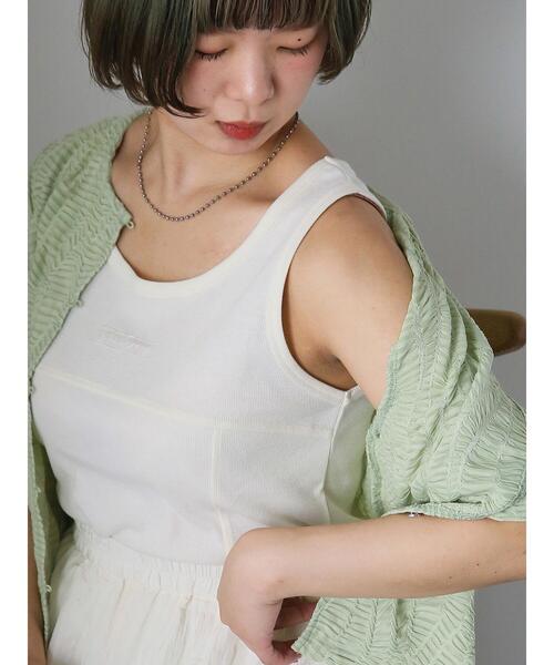 ehka sopo（エヘカソポ）の「切り替えタンクトップ（タンクトップ・レディース・ブラック/チャコールグレー/ブルー/オフホワイト・F）」の2枚目の写真