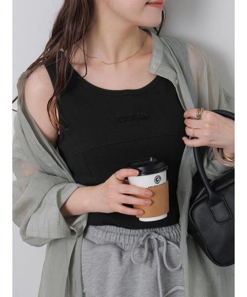 ehka sopo（エヘカソポ）の「切り替えタンクトップ（タンクトップ・レディース・ブラック/チャコールグレー/ブルー/オフホワイト・F）」の3枚目の写真