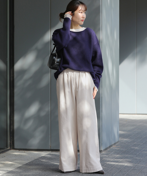 JOURNAL STANDARD relume(ジャーナルスタンダード レリューム)の「コットンコーデュロイイージーワイド(その他パンツ・レディース・ホワイト/ピンク/カーキ・36/38)」の6枚目の写真