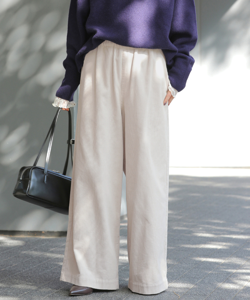 JOURNAL STANDARD relume(ジャーナルスタンダード レリューム)の「コットンコーデュロイイージーワイド(その他パンツ・レディース・ホワイト/ピンク/カーキ・36/38)」の10枚目の写真