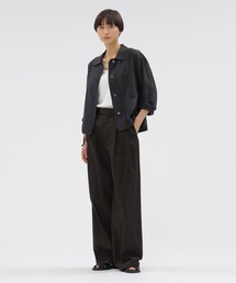 2024SS マーガレットハウエル MARGARET HOWELL SHEER COTTON シアーコットン 半袖 シャツ ブラウス 2/サックス【2400014073942】 MARGARET HOWELL（マーガレットハウエル）の「SHEER COTTON（シャツ