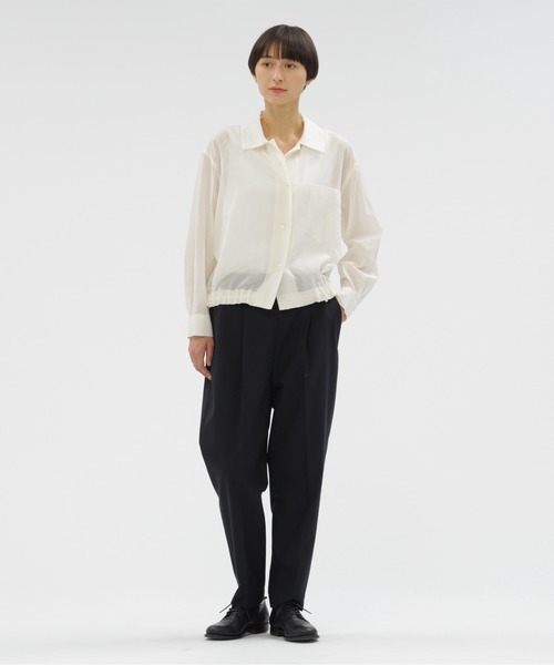 MARGARET HOWELL（マーガレットハウエル）の「SHEER COTTON SILK（シャツ/ブラウス・レディース・ブラック/アイボリー・1/2/3）」の6枚目の写真
