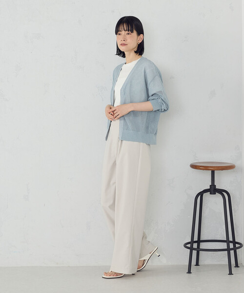 COMME CA ISM(コムサイズム)の「【美しいベーシックパンツ】ワイドシルエット チノパンツ(チノパンツ・レディース・ブラック/ベージュ/ライトグレー/ダークブラウン・X-SMALL/SMALL/MEDIUM/LARGE/X-LARGE)」の8枚目の写真