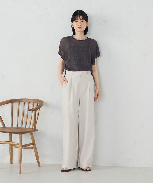 【ともこ-N】TRUE Self ストレートチノパンツ【ホワイト】 美しいベーシックパンツ】ワイドシルエット チノパンツ