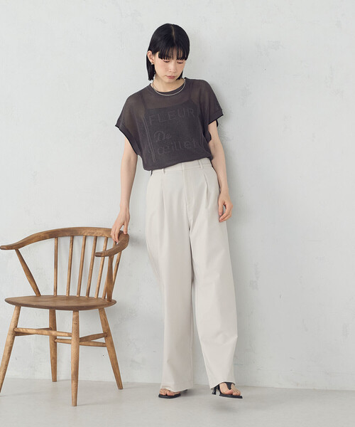 COMME CA ISM(コムサイズム)の「【美しいベーシックパンツ】ワイドシルエット チノパンツ(チノパンツ・レディース・ブラック/ベージュ/ライトグレー/ダークブラウン・X-SMALL/SMALL/MEDIUM/LARGE/X-LARGE)」の12枚目の写真