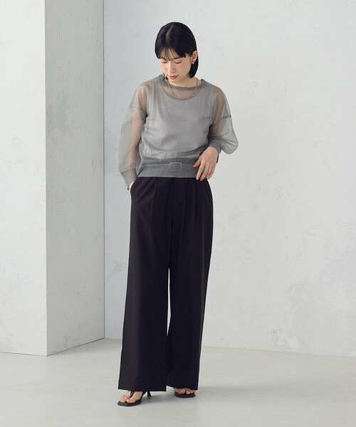 COMME CA ISM(コムサイズム)の「【美しいベーシックパンツ】ワイドシルエット チノパンツ(チノパンツ・レディース・ブラック/ベージュ/ライトグレー/ダークブラウン・X-SMALL/SMALL/MEDIUM/LARGE/X-LARGE)」の16枚目の写真