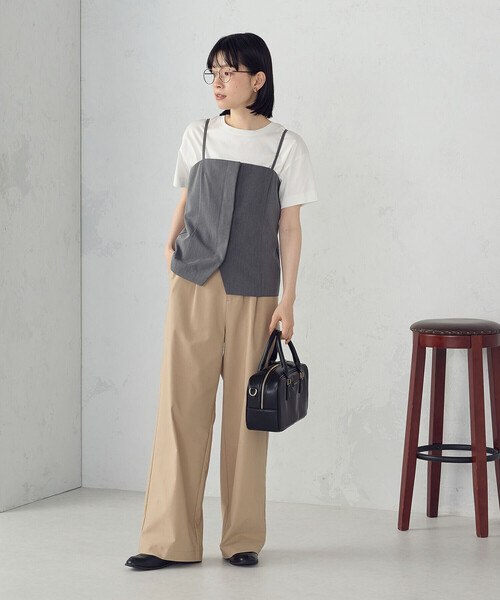 COMME CA ISM(コムサイズム)の「【美しいベーシックパンツ】ワイドシルエット チノパンツ(チノパンツ・レディース・ブラック/ベージュ/ライトグレー/ダークブラウン・X-SMALL/SMALL/MEDIUM/LARGE/X-LARGE)」の20枚目の写真