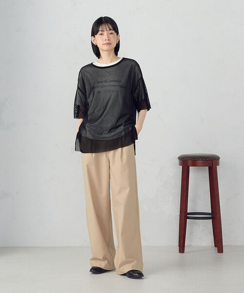 COMME CA ISM(コムサイズム)の「【美しいベーシックパンツ】ワイドシルエット チノパンツ(チノパンツ・レディース・ブラック/ベージュ/ライトグレー/ダークブラウン・X-SMALL/SMALL/MEDIUM/LARGE/X-LARGE)」の21枚目の写真