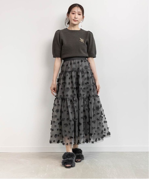 RANDA（ランダ）の「3Dフラワーティアードスカート（スカート・レディース・グレー/ブラック/ホワイト・0/1）」の20枚目の写真