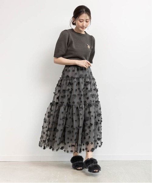 RANDA（ランダ）の「3Dフラワーティアードスカート（スカート・レディース・グレー/ブラック/ホワイト・0/1）」の21枚目の写真