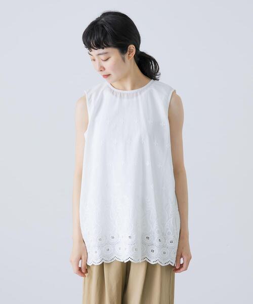 かぐれ（カグレ）の「刺繍ノースリーブプルオーバー（シャツ/ブラウス・レディース・オフホワイト/ブラック・FREE）」の21枚目の写真